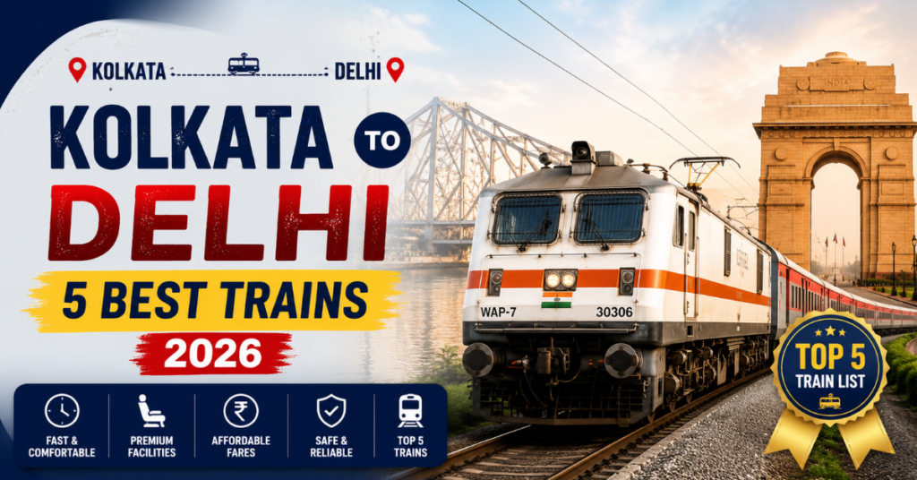 Kolkata to Delhi 5 Best Trains 2026 : কলকাতা থেকে দিল্লি যাওয়ার সেরা ৫টি জনপ্রিয় ট্রেন