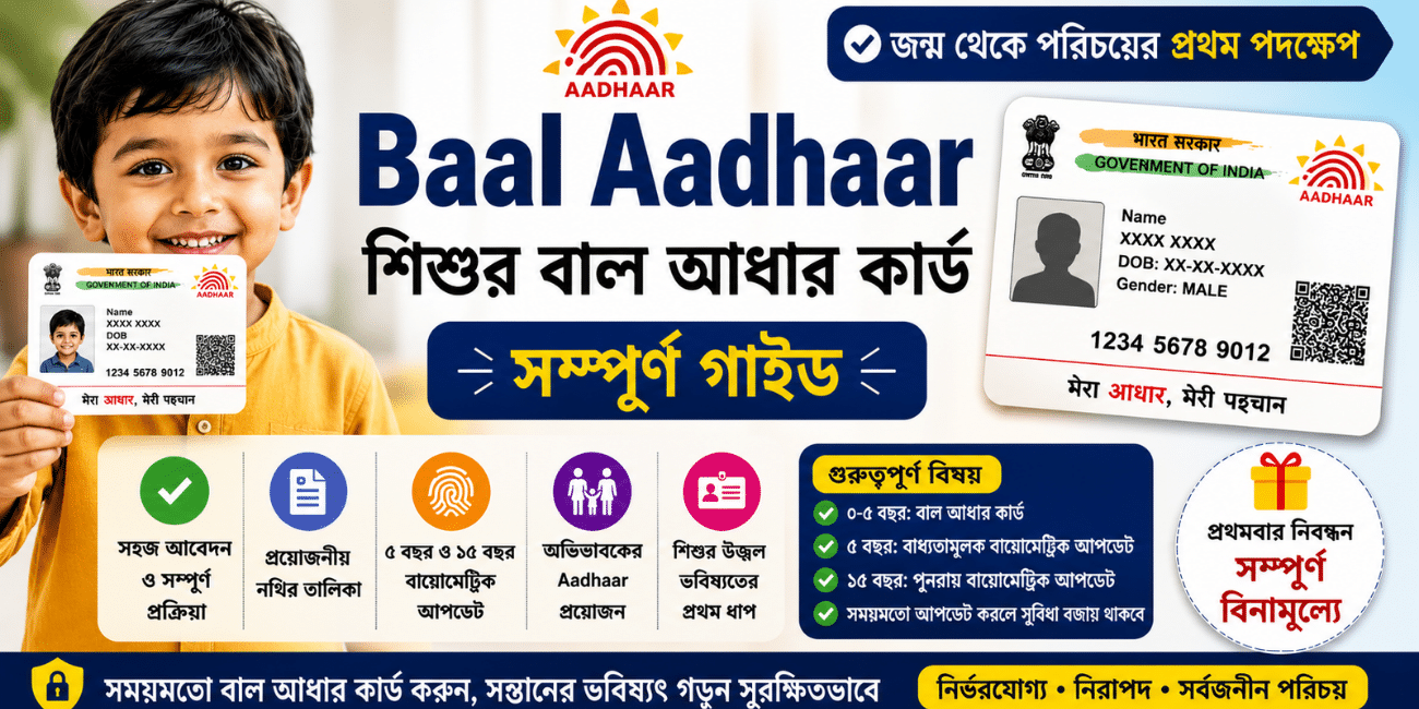 Baal Aadhaar Card: শিশুর বাল আধার কার্ড আবেদন, ডকুমেন্ট, বায়োমেট্রিক আপডেট ও সম্পূর্ণ তথ্য