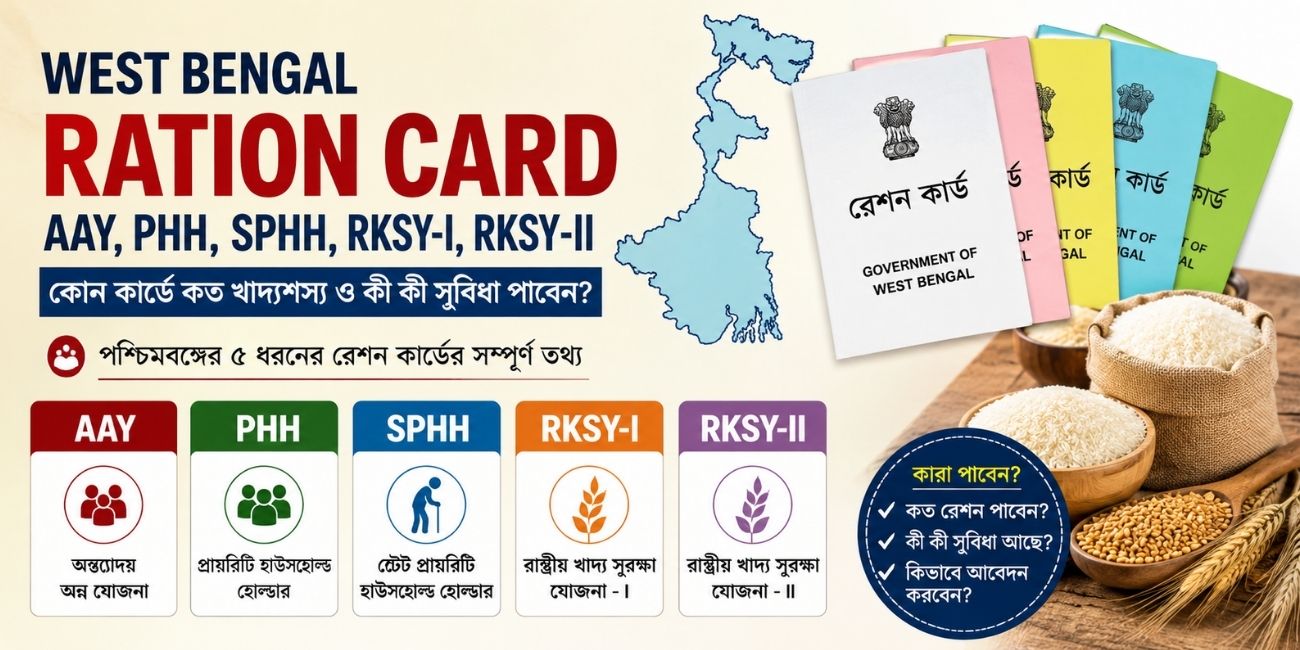 West Bengal Ration Card: AAY, PHH, SPHH, RKSY-I ও RKSY-II—কারা কোন রেশন কার্ডের জন্য যোগ্য?